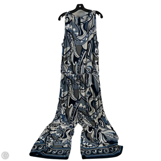 Jumpsuit By Chicos In Blue & White, Size: L