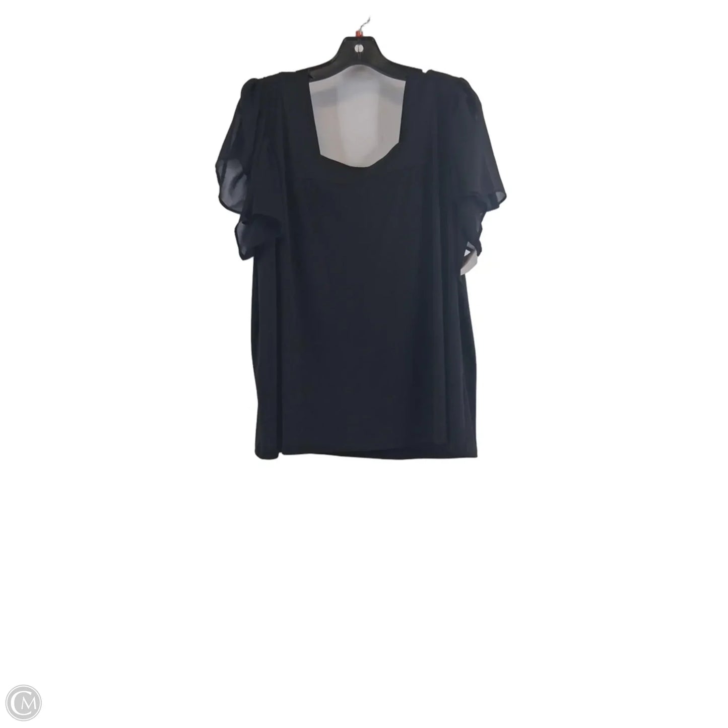 Top Short Sleeve By Calvin Klein In Black, Size: 1x