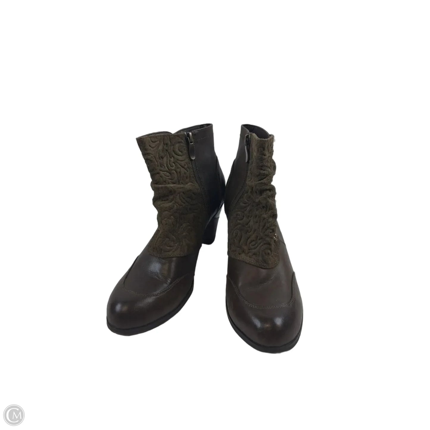 Boots Ankle Heels By Spring Step In Green, Size: 9