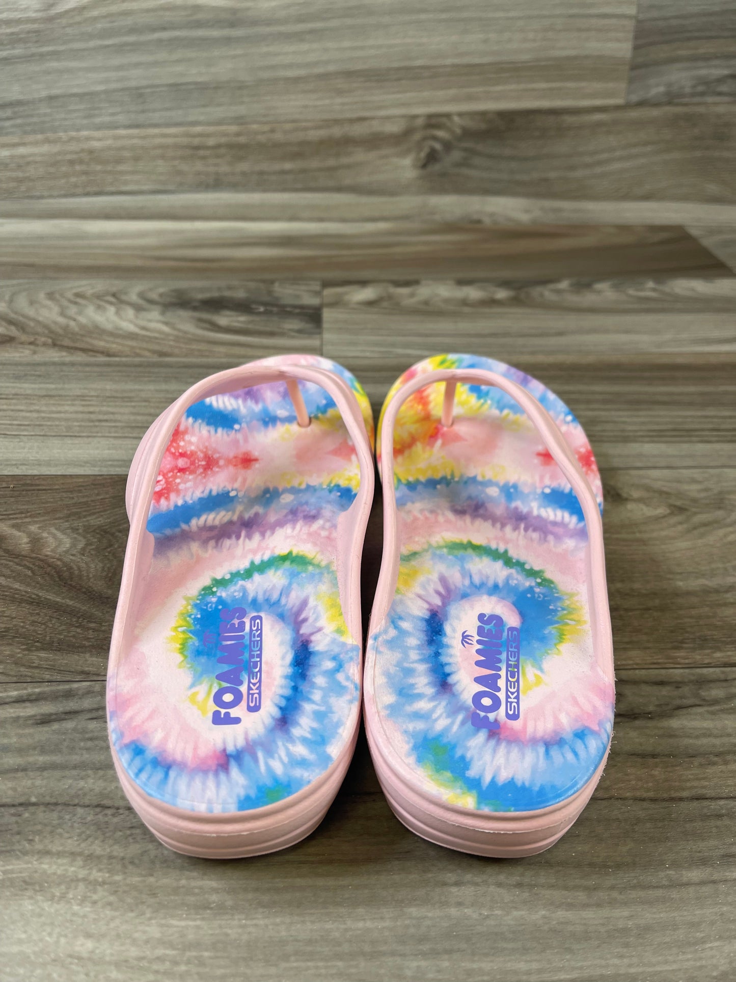 Tie Dye Print Sandals Flats Skechers, Size 8