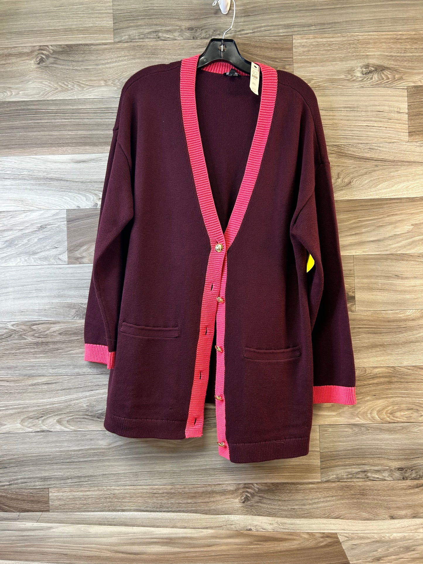 Sweater Cardigan By Talbots In Purple, Size: Xlp