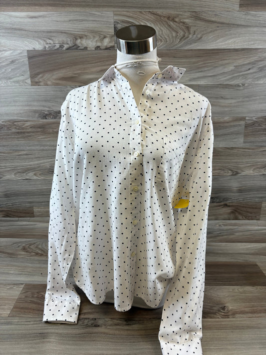 Top Long Sleeve By Loft In Polkadot Pattern, Size: M