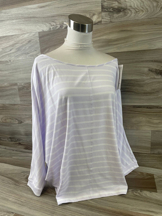 Top Short Sleeve By Lands End In Purple & White, Size: L