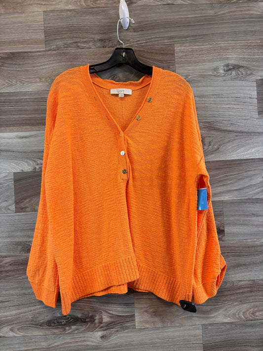 Top Long Sleeve By Loft In Orange, Size: Xl