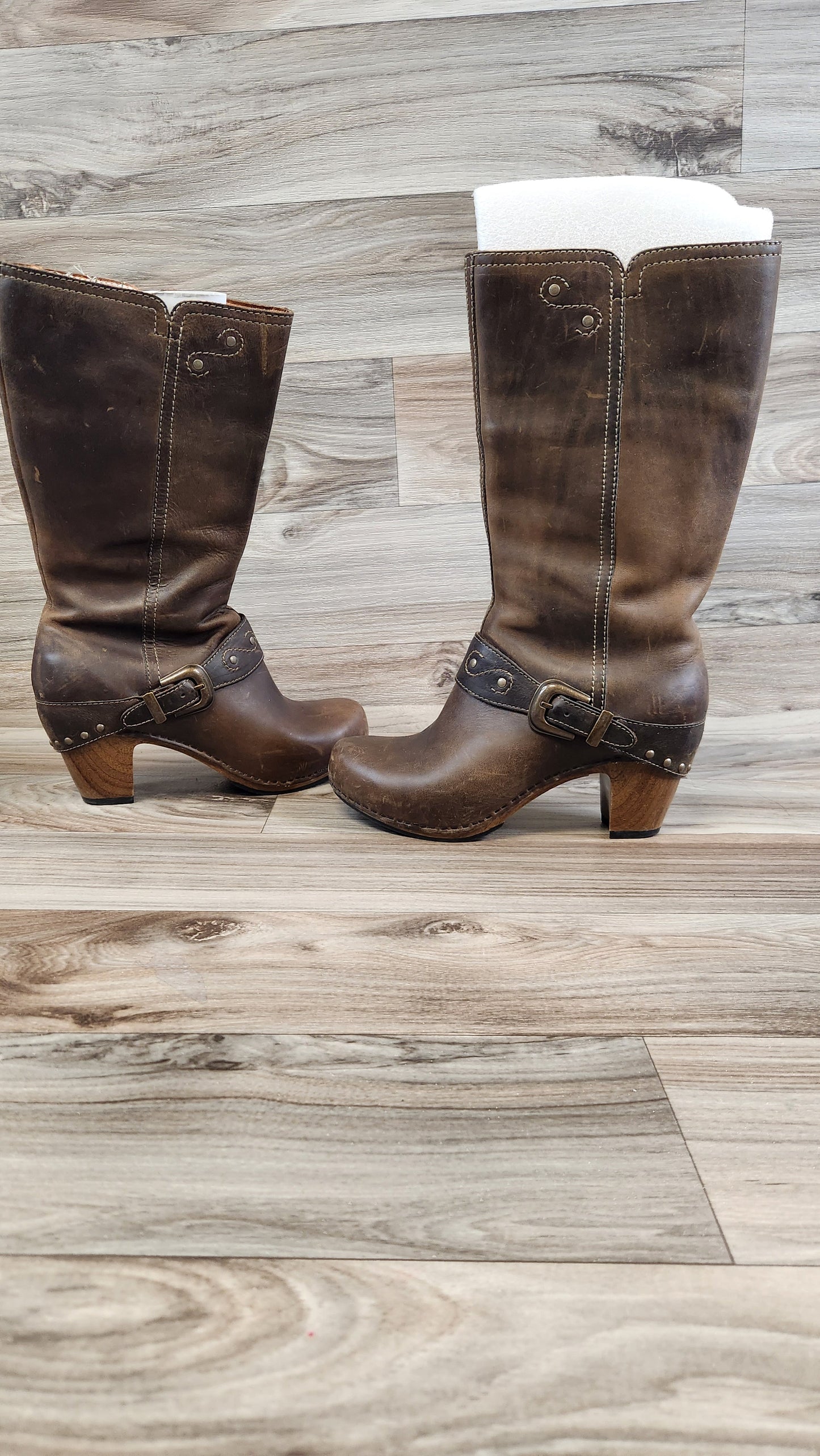 Boots Mid-calf Heels By Dansko In Brown, Size: 8.5