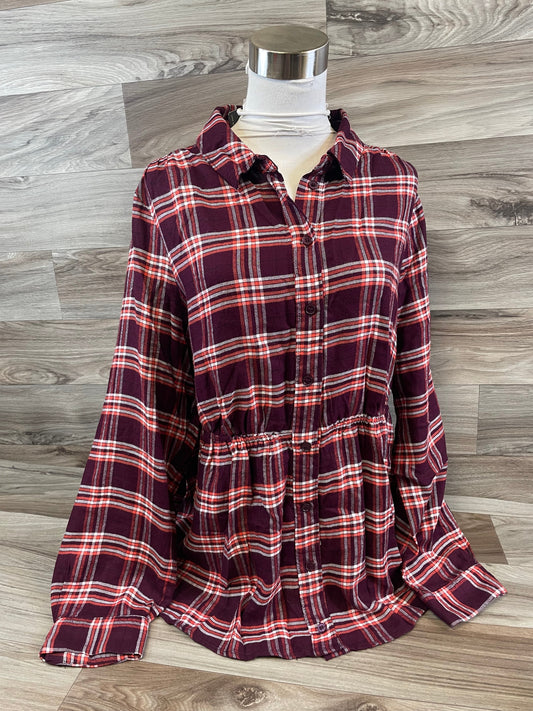 Top Long Sleeve By Lane Bryant In Plaid Pattern, Size: Xl