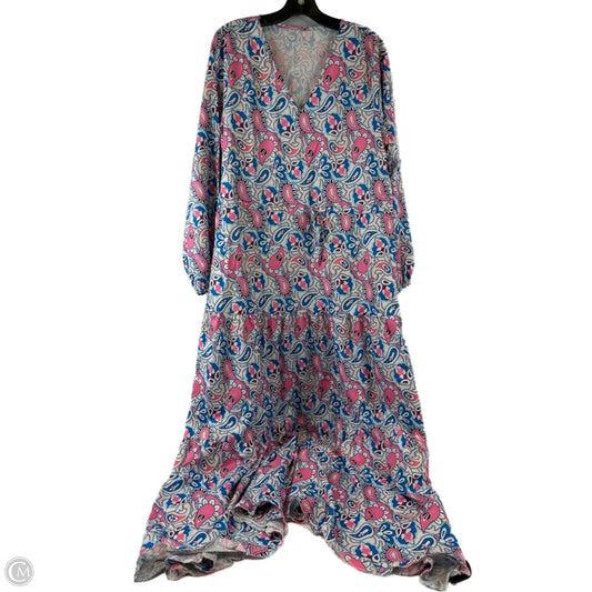Dress Casual Maxi By Clothes Mentor In Blue & Pink, Size: Xl
