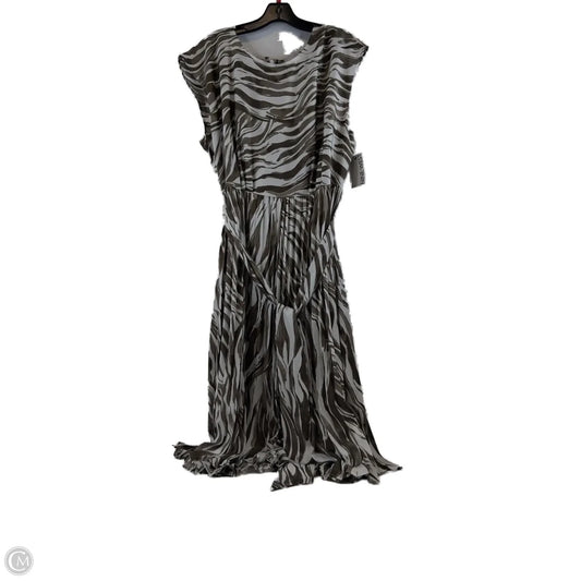 Dress Casual Midi By Nine West Apparel In Brown & White, Size: Xl