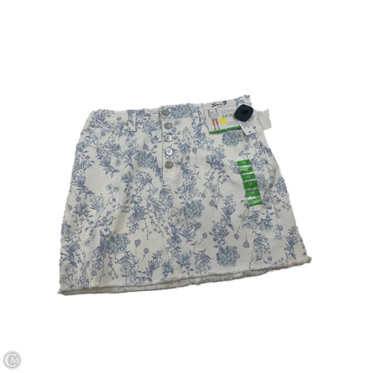 Skirt Mini & Short By Seven 7 In Blue & White, Size: 10