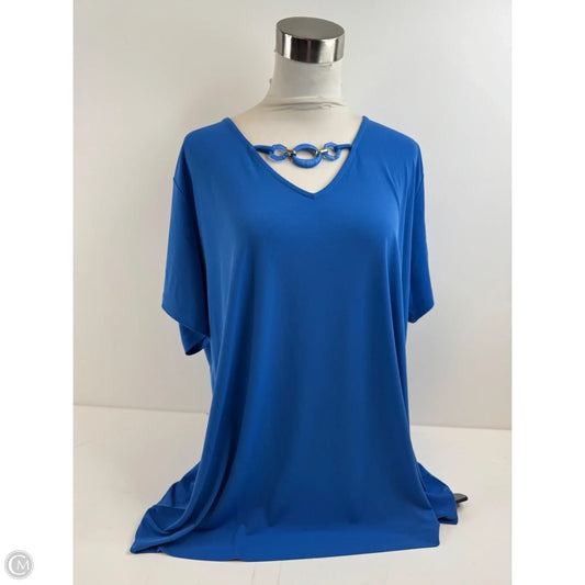 Top Short Sleeve By Susan Graver In Blue, Size: 2x