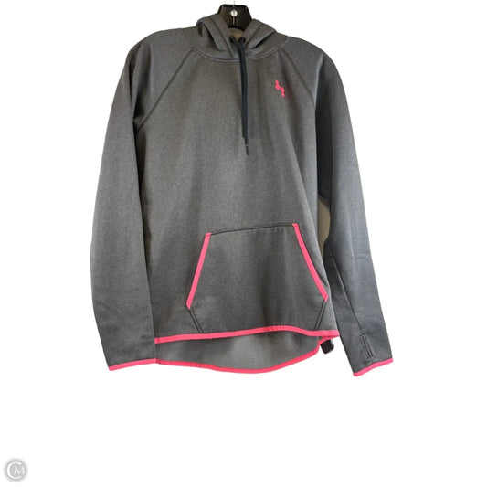 Athletic Sweatshirt Hoodie By Under Armour In Grey & Pink, Size: M