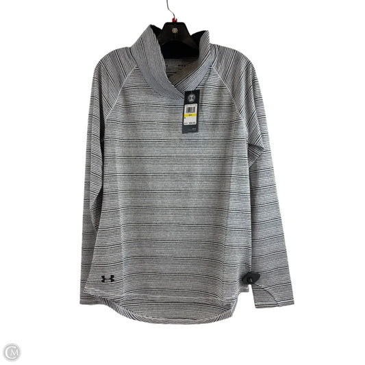 Athletic Top Long Sleeve Collar By Under Armour In Striped Pattern, Size: M