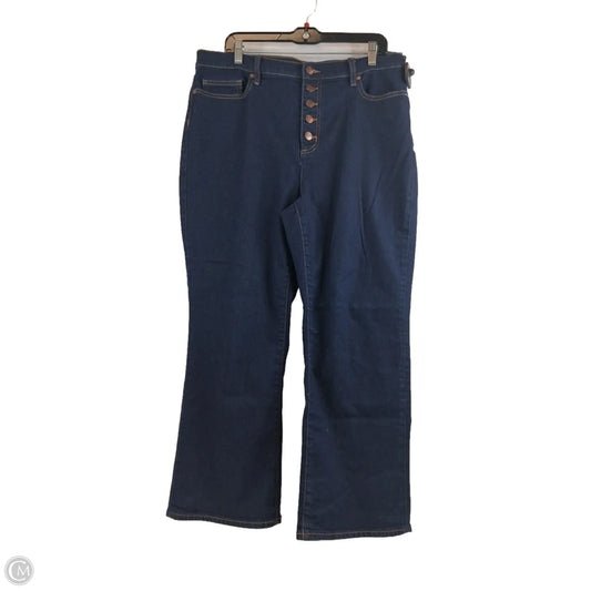 Jeans Flared By Lands End In Blue Denim, Size: 16