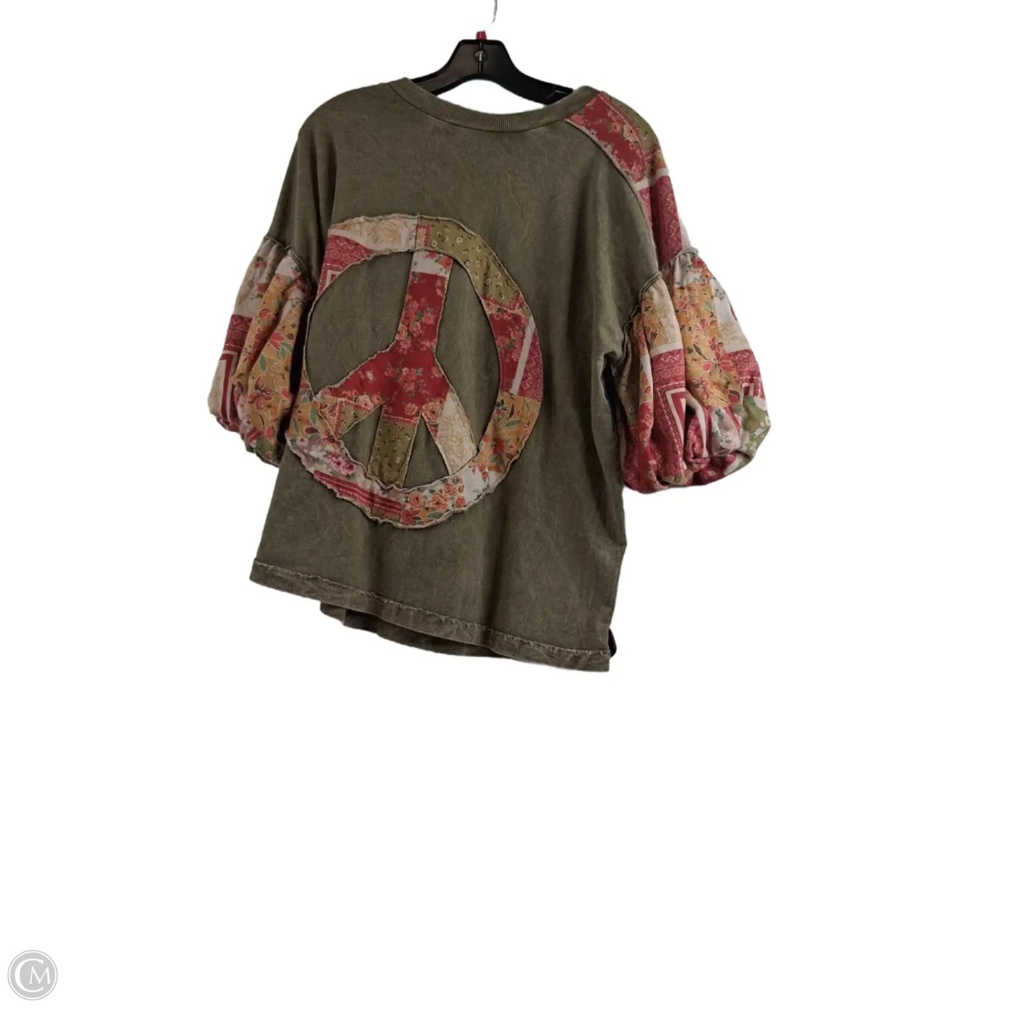 Top Short Sleeve By Clothes Mentor In Green & Orange, Size: S