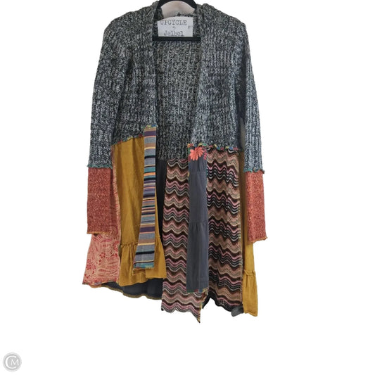 Sweater Cardigan By Clothes Mentor In Grey & Yellow, Size: M