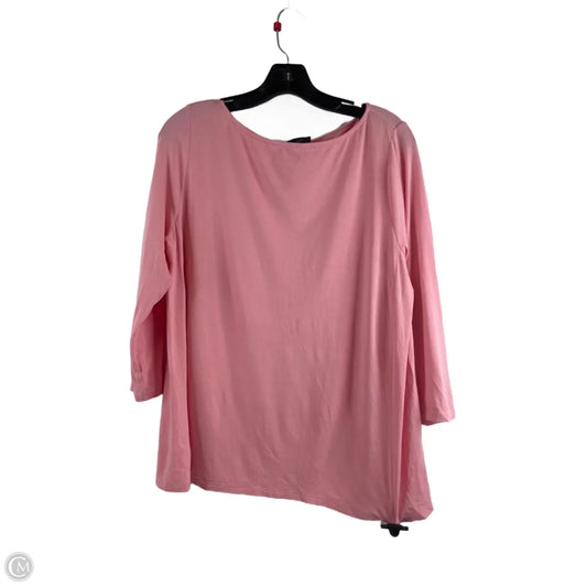 Top 3/4 Sleeve Basic By J. Jill In Pink, Size: M