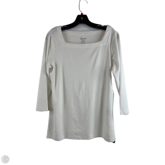Top 3/4 Sleeve Basic By Chicos In White, Size: M