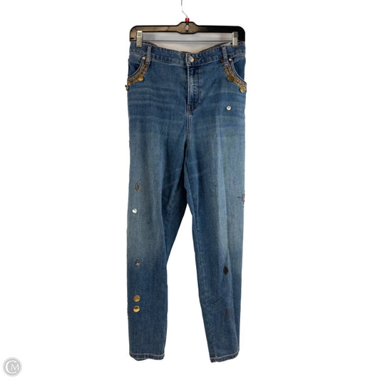 Jeans Cropped By Chicos In Blue Denim, Size: 16