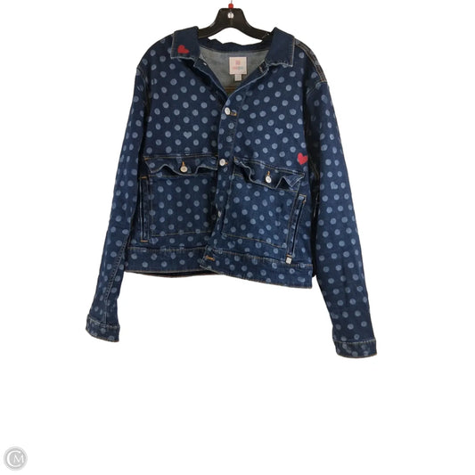 Jacket Denim By Lularoe In Polkadot Pattern, Size: 2x