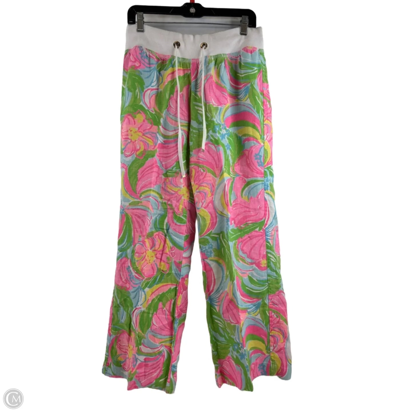 Pants Designer By Lilly Pulitzer In Green & Pink, Size: M
