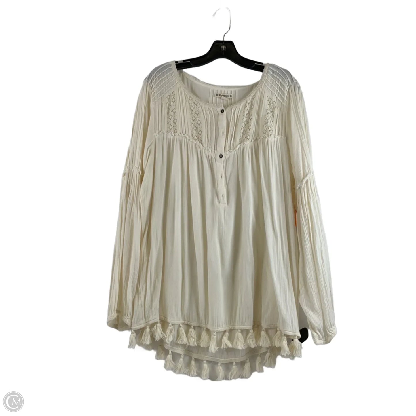 Top Long Sleeve By Ruff Hewn In Cream, Size: Xl