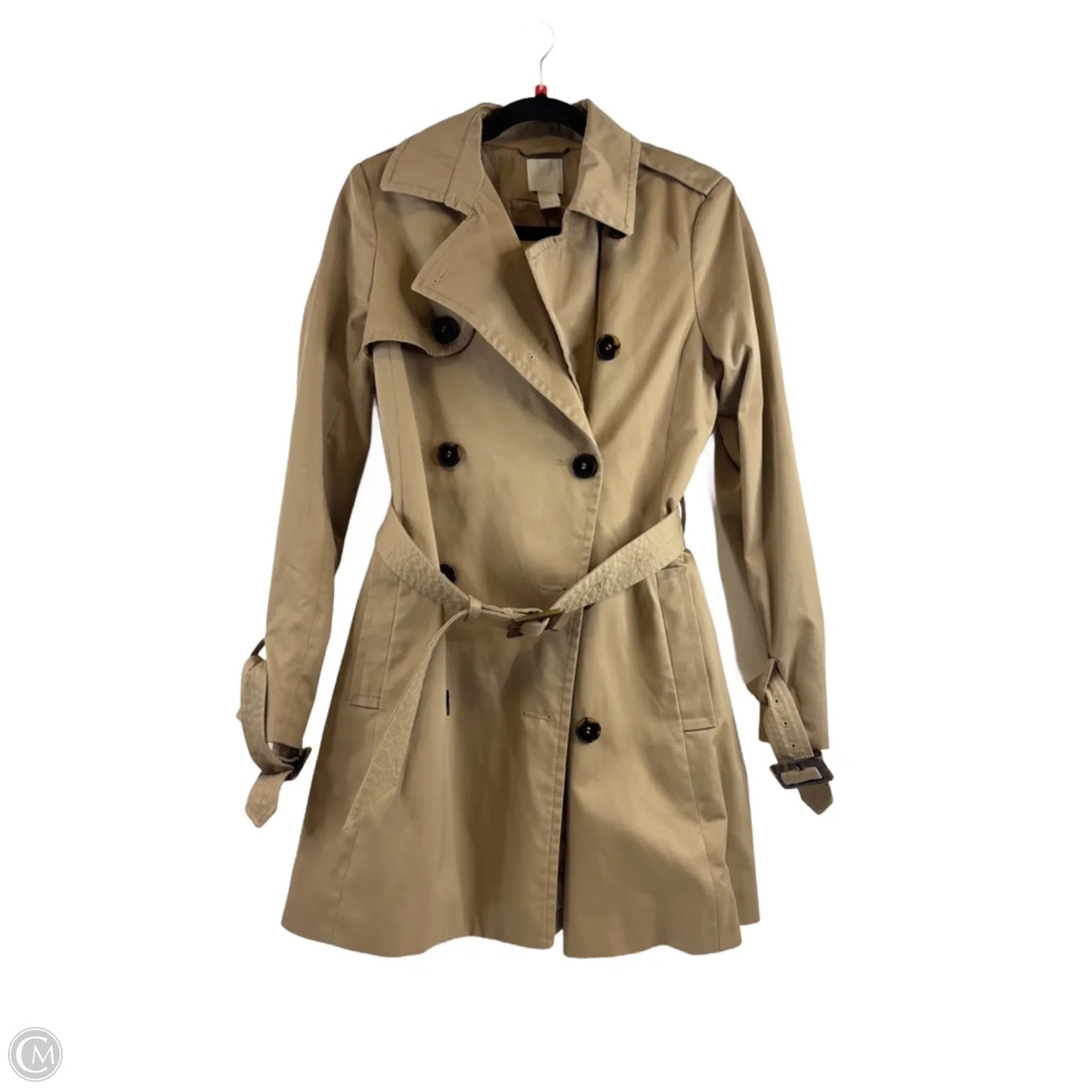 Coat Trench Coat By H&m In Tan, Size: S