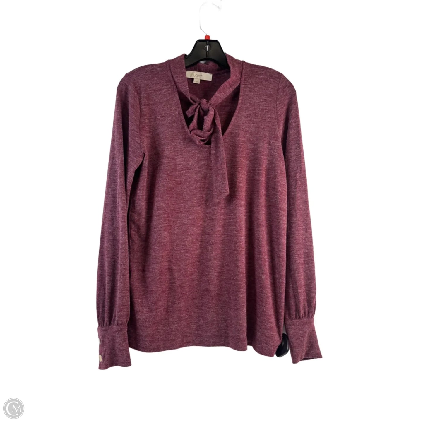 Top Long Sleeve By Loft In Maroon, Size: M