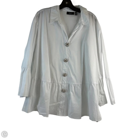 Top Long Sleeve By Clothes Mentor In White, Size: 2x