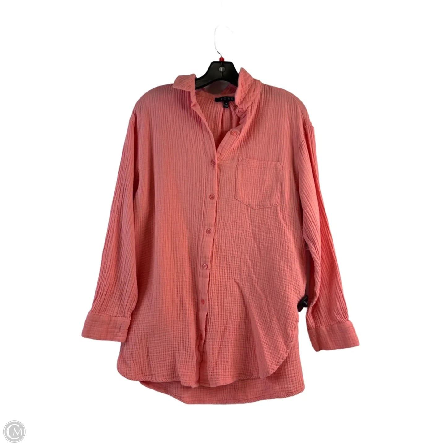 Top Long Sleeve By Fore In Peach, Size: M