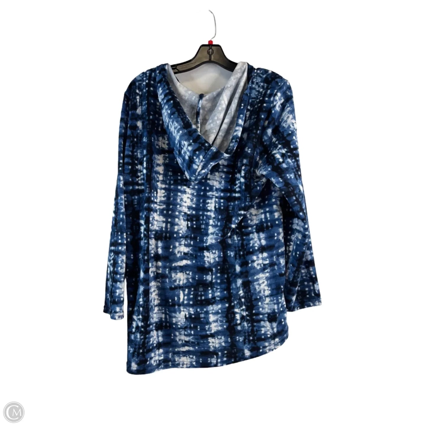 Top Long Sleeve By Skyes The Limit In Blue & White, Size: L