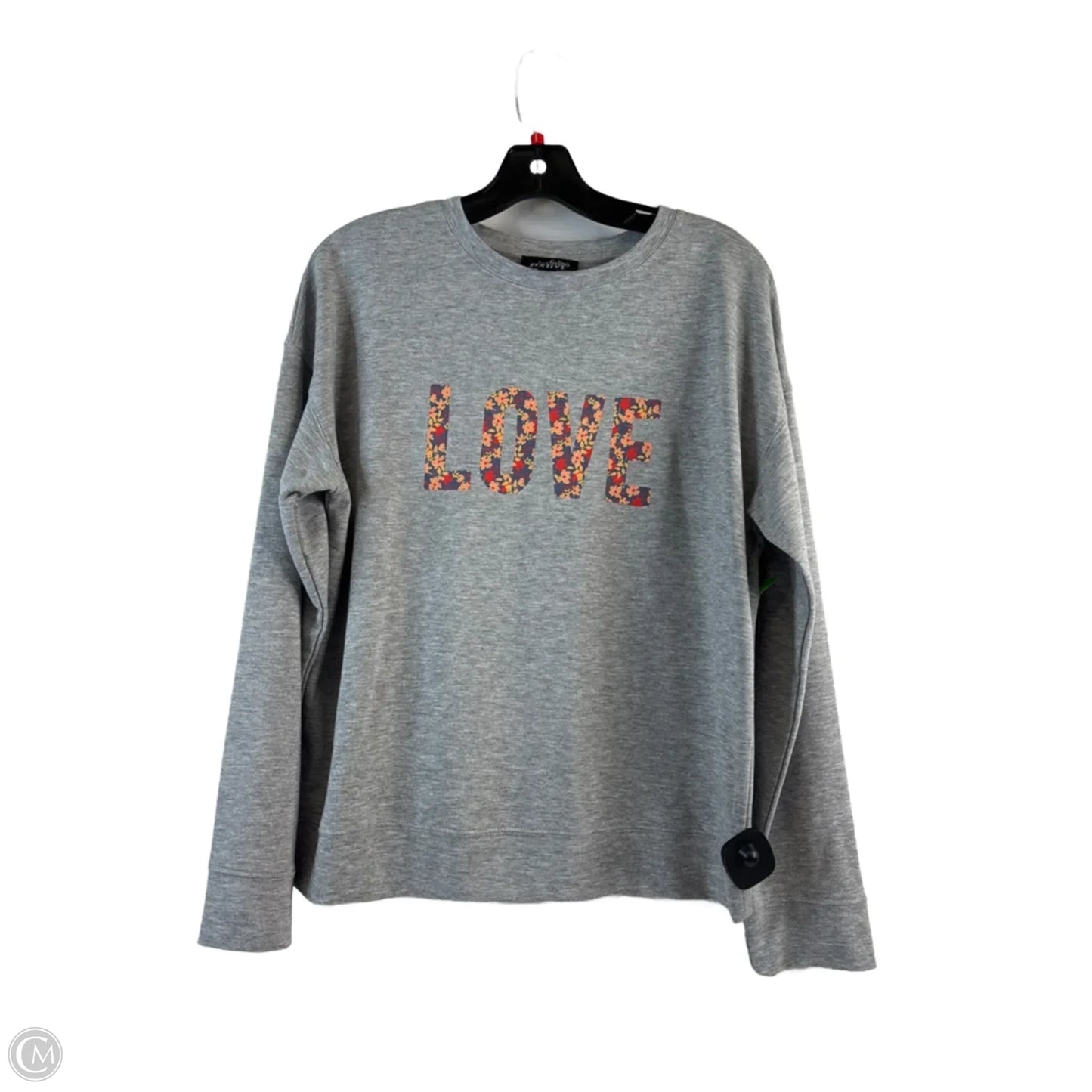 Top Long Sleeve Basic By Clothes Mentor In Grey & Red, Size: M