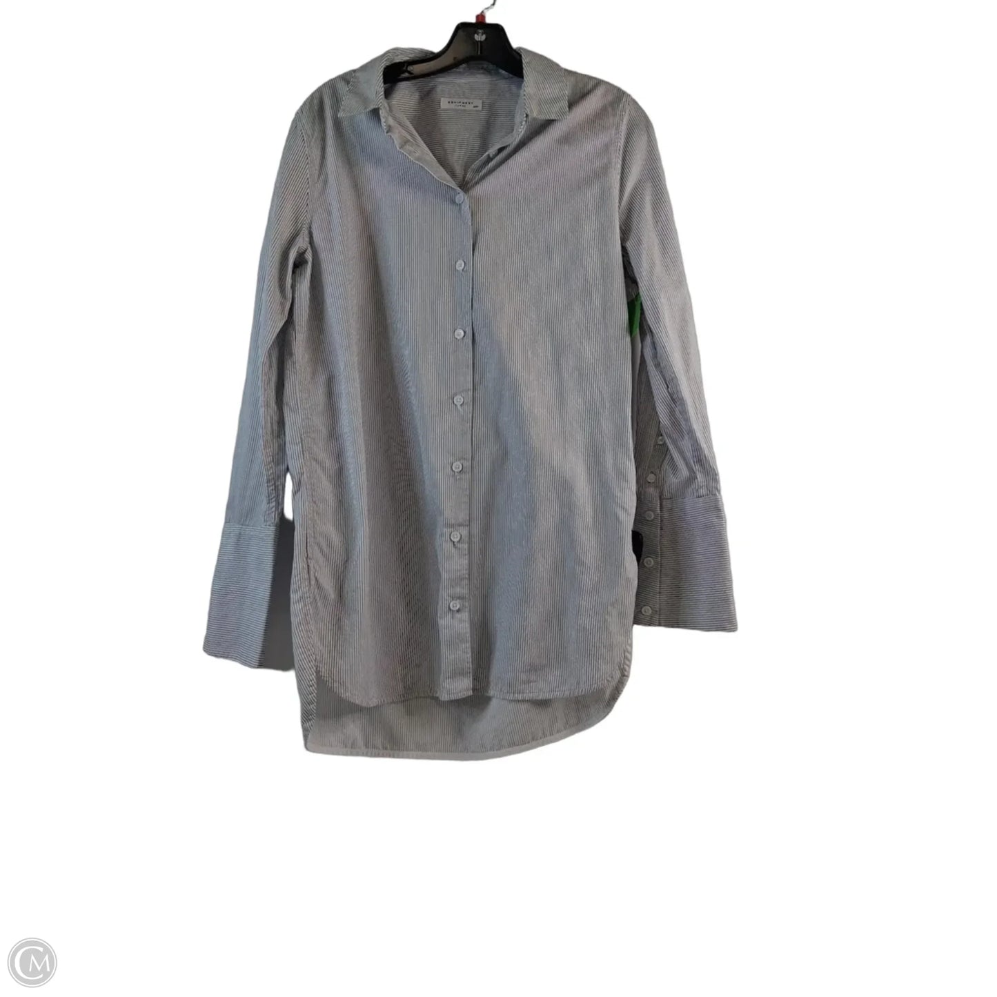 Tunic Long Sleeve By Equipment In Striped Pattern, Size: M