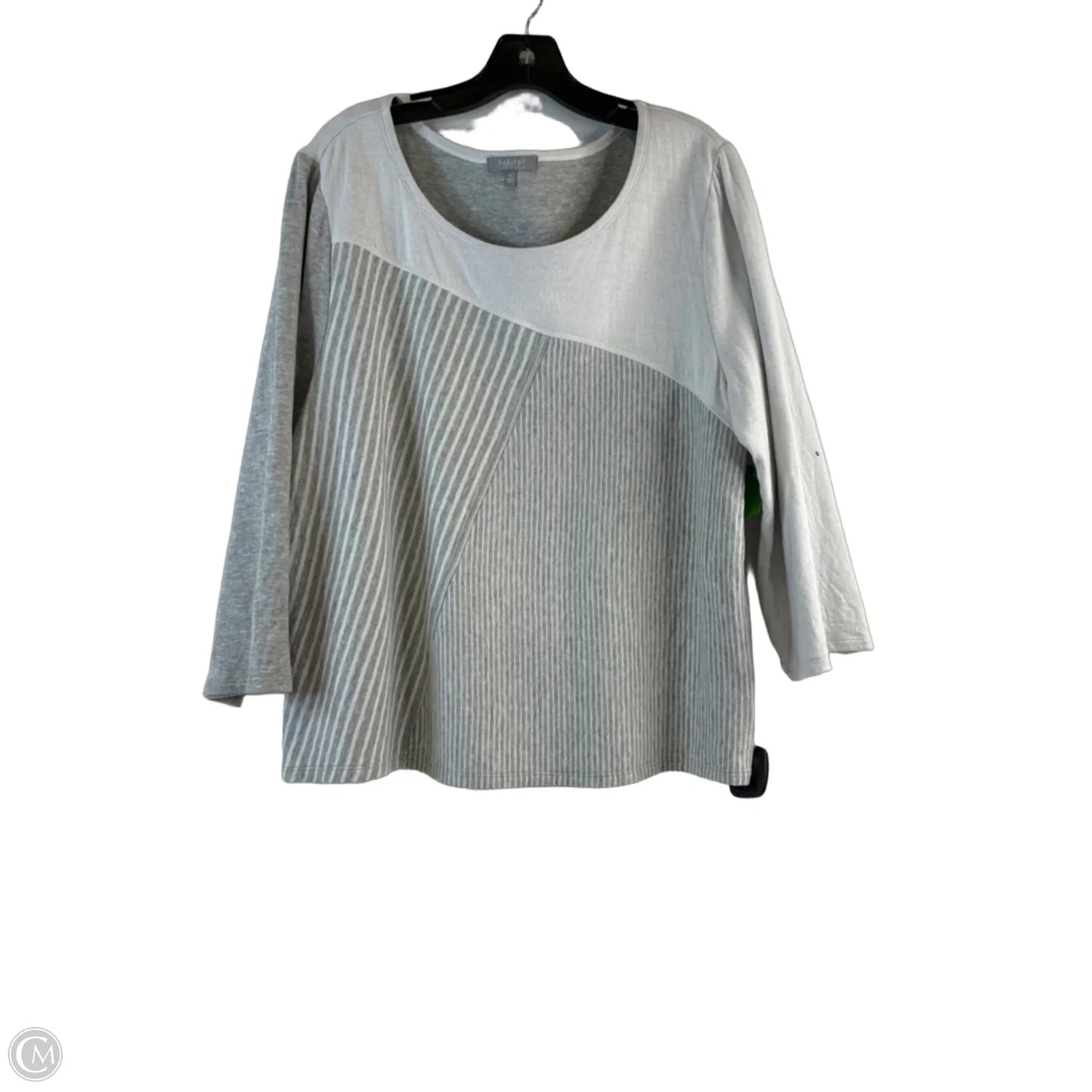 Top 3/4 Sleeve By Habitat In Grey & White, Size: Xl