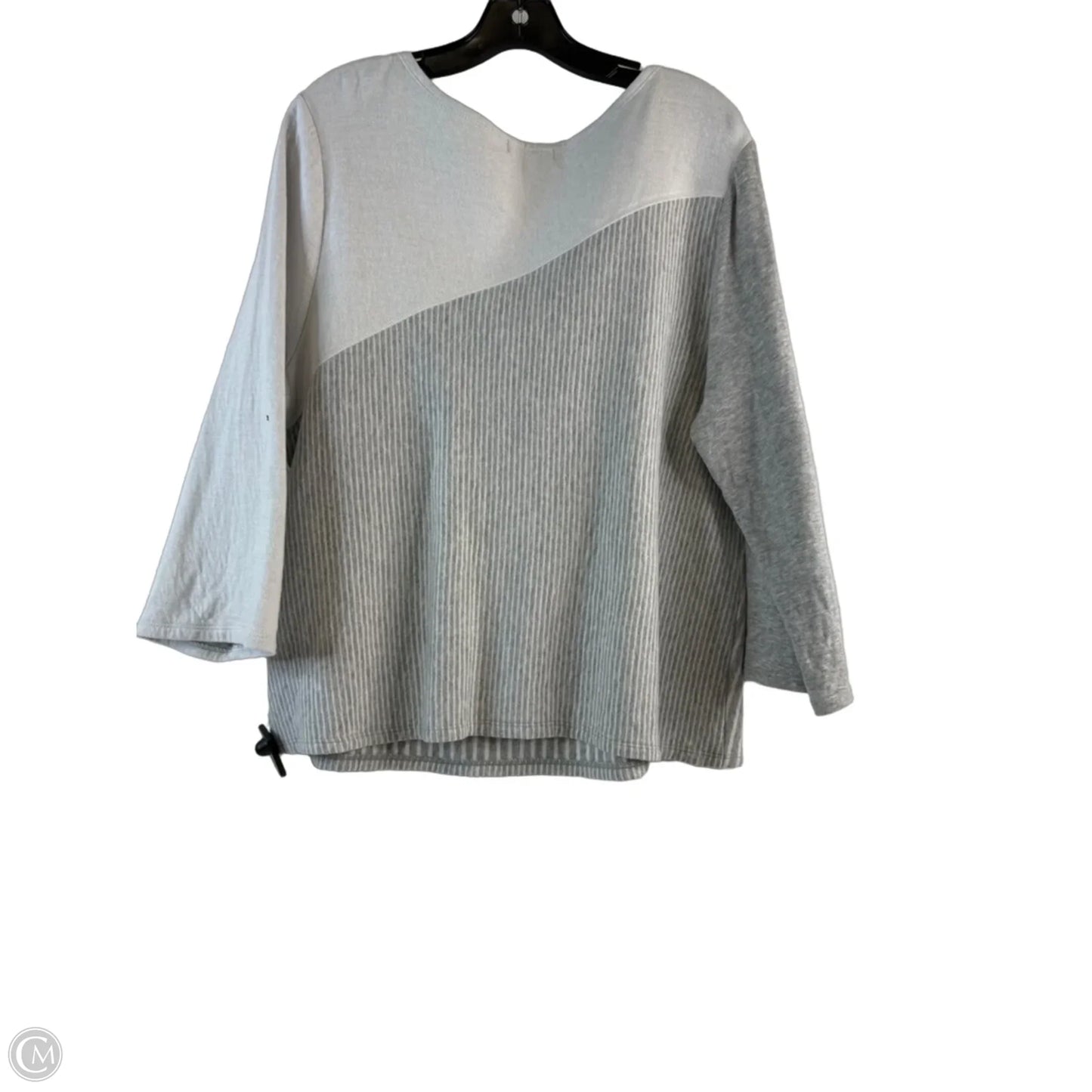 Top 3/4 Sleeve By Habitat In Grey & White, Size: Xl