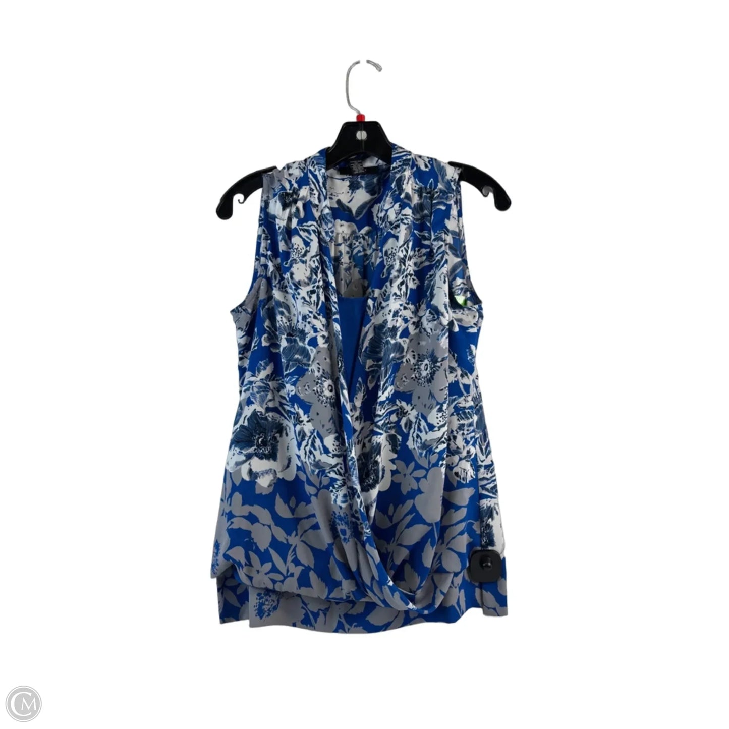 Top Sleeveless By Alfani In Blue & White, Size: S