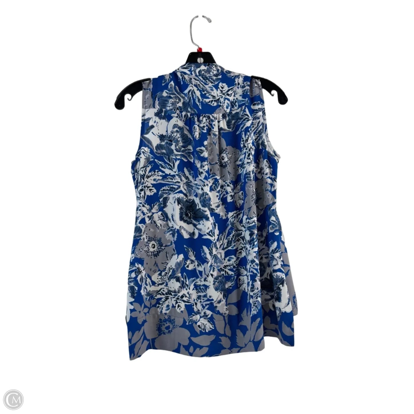 Top Sleeveless By Alfani In Blue & White, Size: S