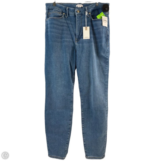 Jeans Straight By Good American In Blue Denim, Size: 14