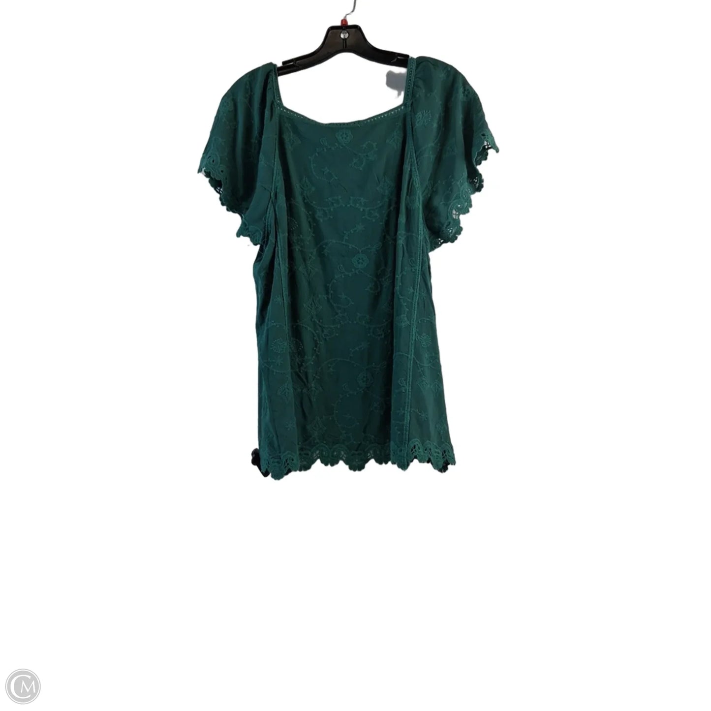 Top Short Sleeve By Democracy In Green, Size: L