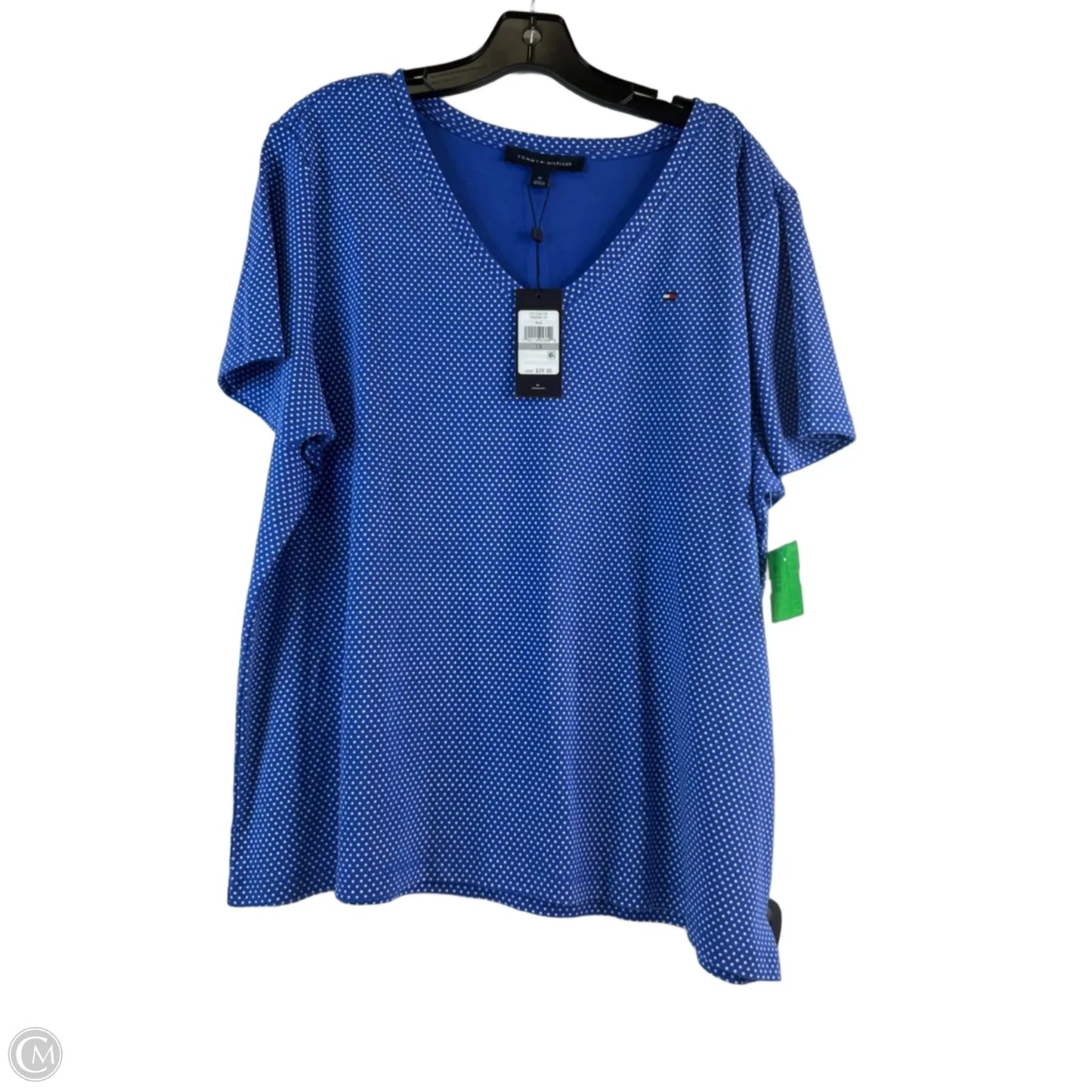 Top Short Sleeve By Tommy Hilfiger In Polkadot Pattern, Size: 1x