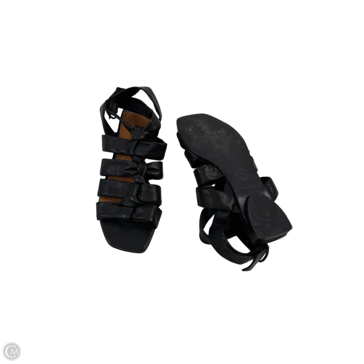 Sandals Flats By Clothes Mentor In Black, Size: 7