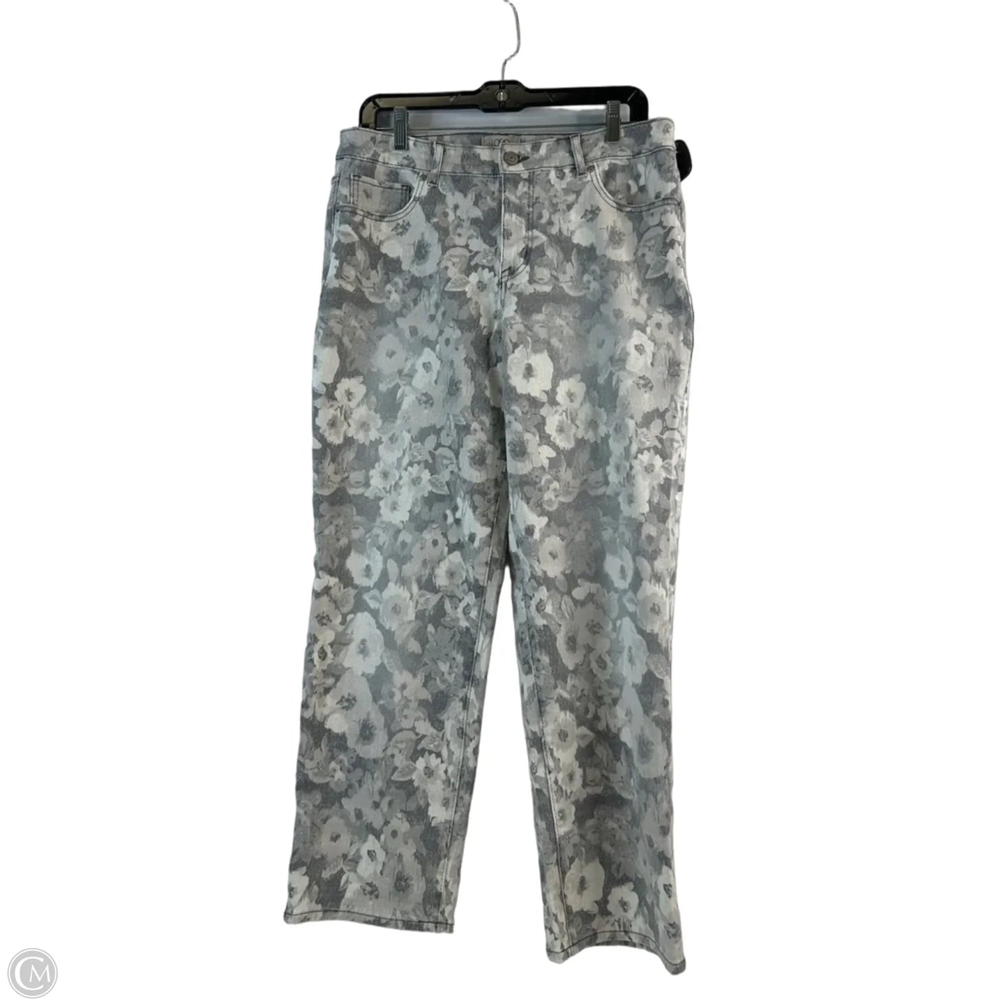 Jeans Boyfriend By Logo In Grey & White, Size: 10