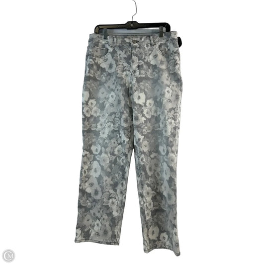Jeans Boyfriend By Logo In Grey & White, Size: 10