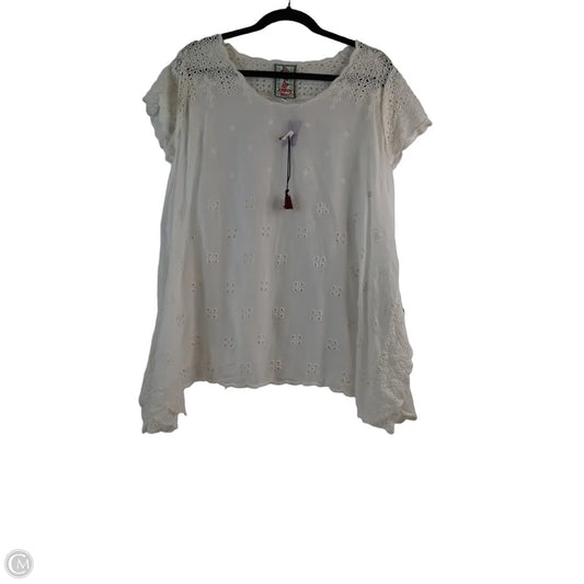 Top Short Sleeve By Johnny Was In White, Size: S
