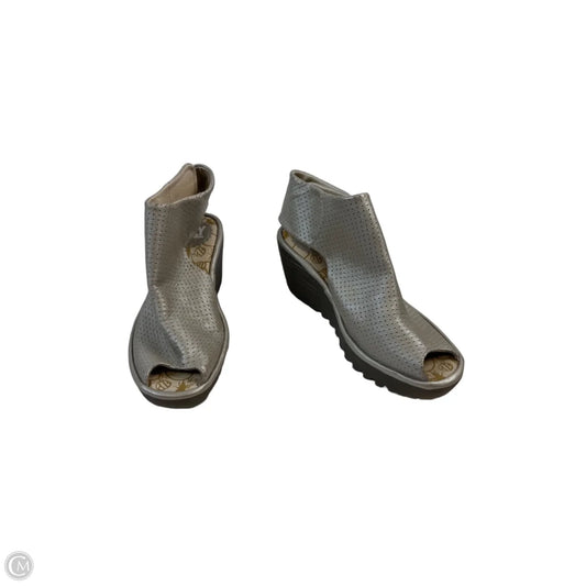 Sandals Heels Wedge By Fly London In Grey, Size: 6.5