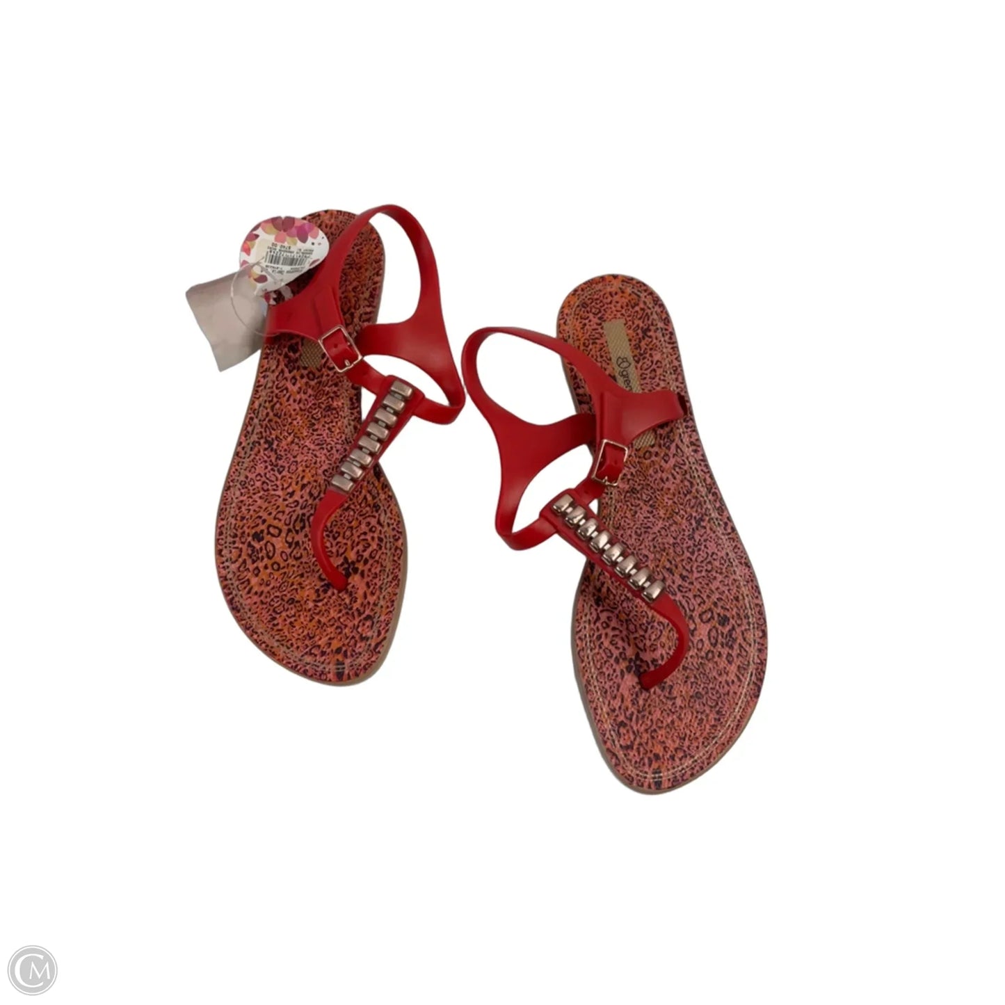Sandals Flats By Clothes Mentor In Red, Size: 9