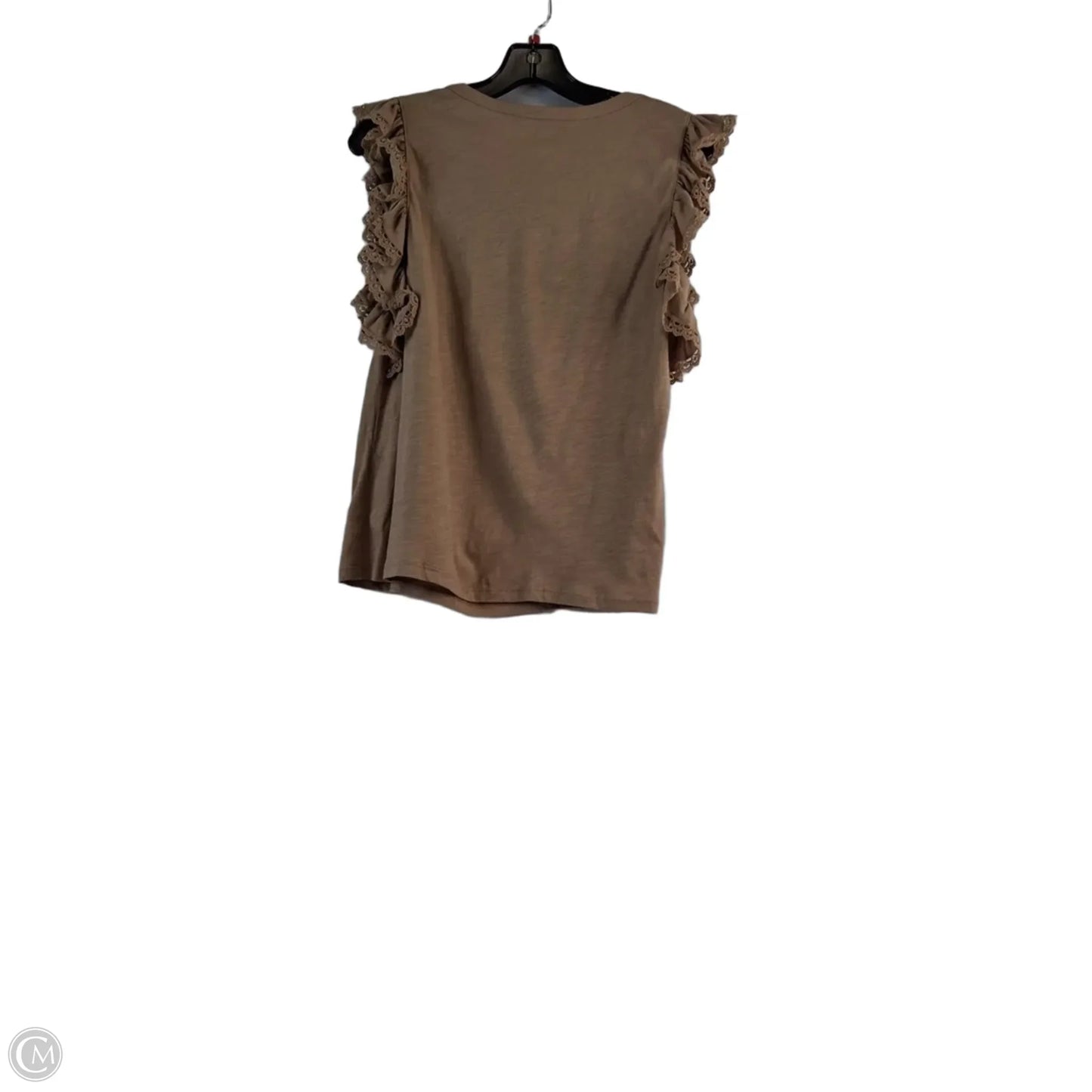 Top Short Sleeve By Loft In Tan, Size: S