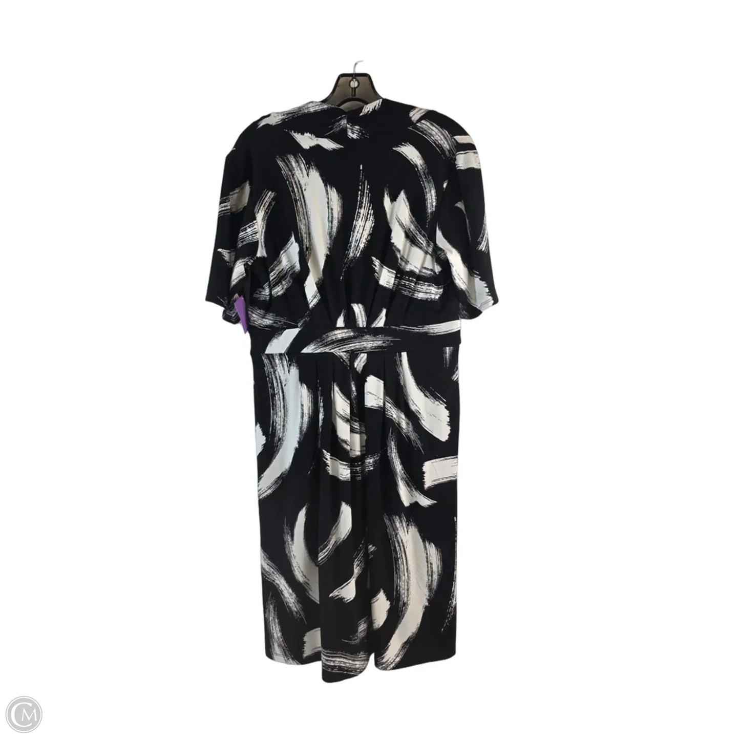 Dress Casual Midi By Chicos In Black & White, Size: M