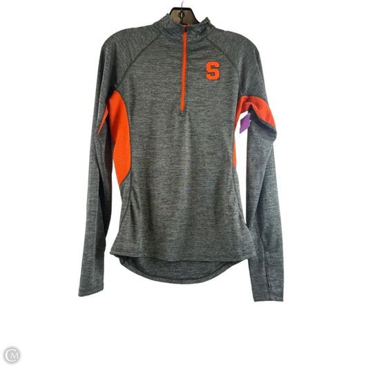 Athletic Top Long Sleeve Collar By Colosseum In Grey & Orange, Size: M