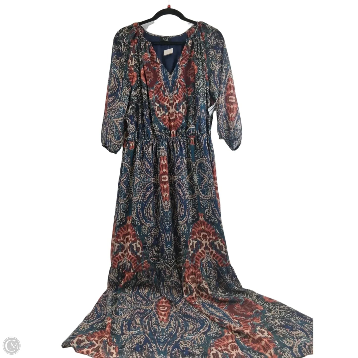 Dress Casual Maxi By Ana In Blue & Red, Size: L