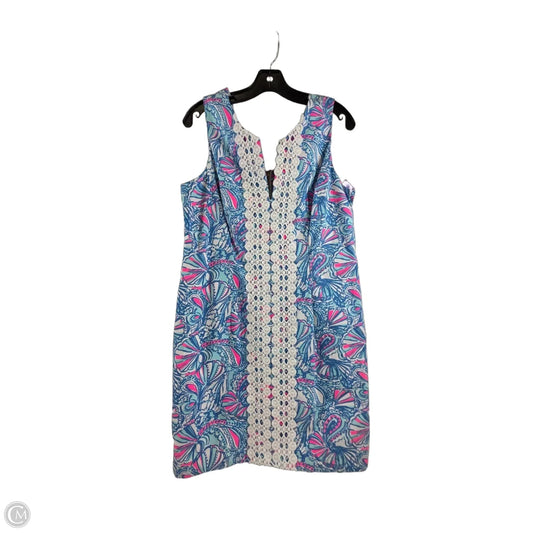 Dress Designer By Lilly Pulitzer In Blue & White, Size: 14